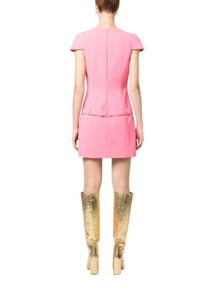 Moschino Pink Short Wide Blended Silk Dress