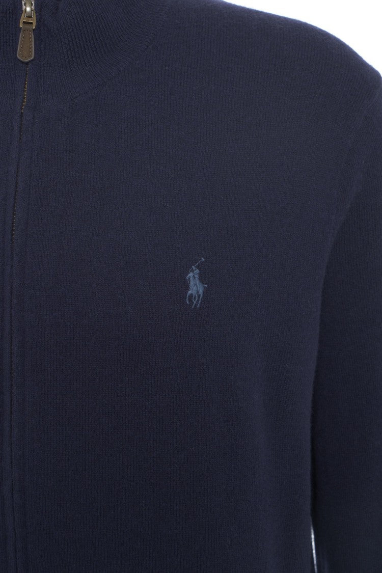 Polo Ralph Lauren High Collar Zip-Up Wool Sweatshirt