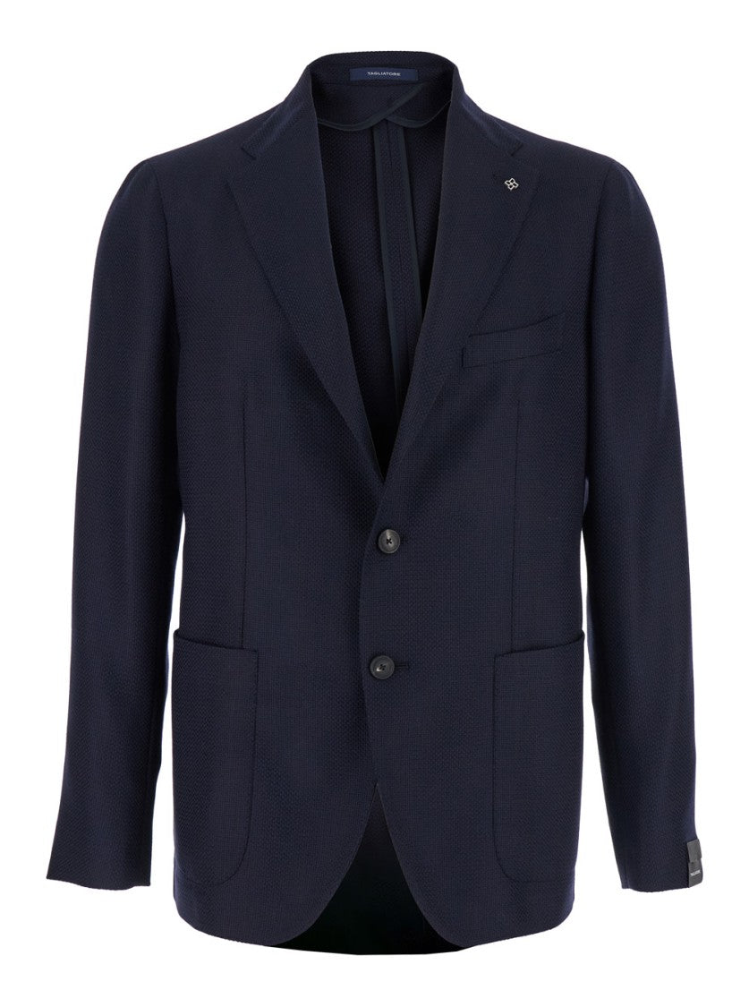 Tagliatore Blue Single-Breasted Jacket