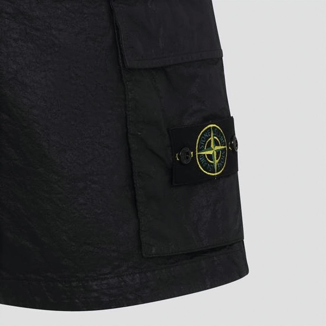 Stone Island Loose Fit Cargo Bermuda Shorts In Nylon Panama Tc