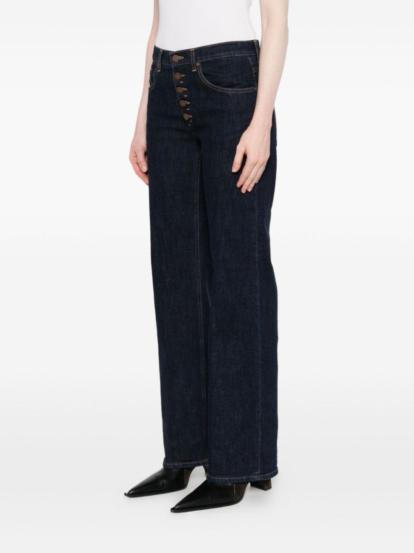 Dondup High-Waisted Indigo Denim Jeans With Straight-Leg Silhouette