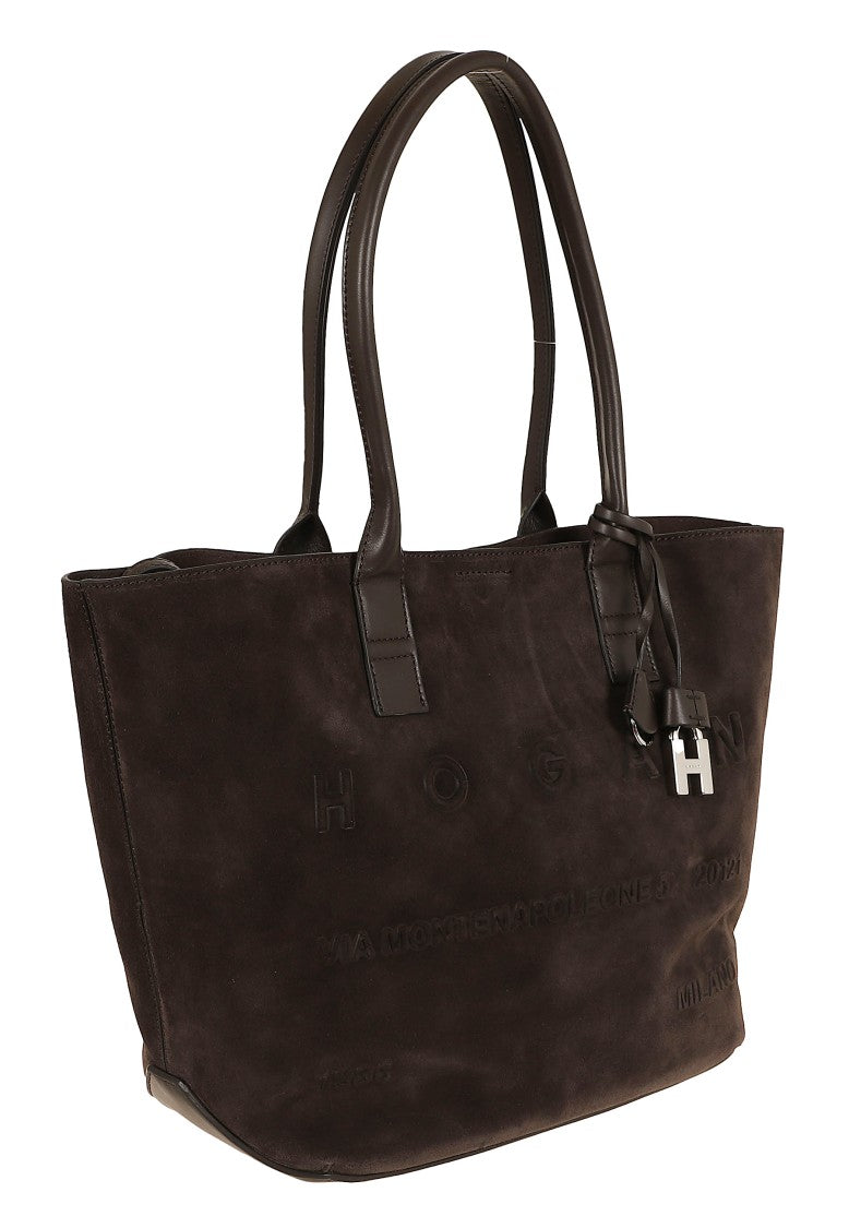 Hogan Address Small Suede Tote Bag