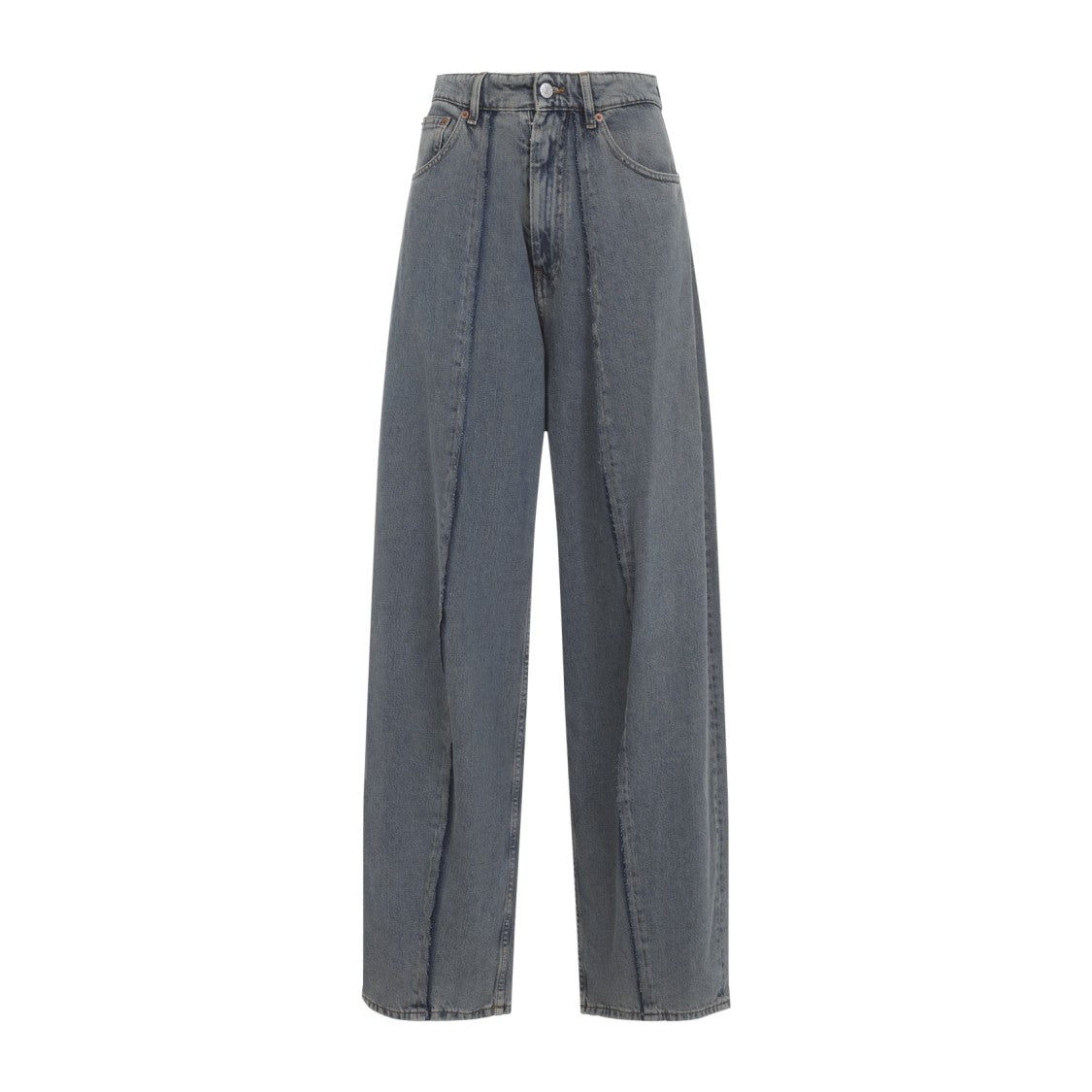 Mm6 By Maison Margiela 5 Pockets Light Grey Cotton Jeans