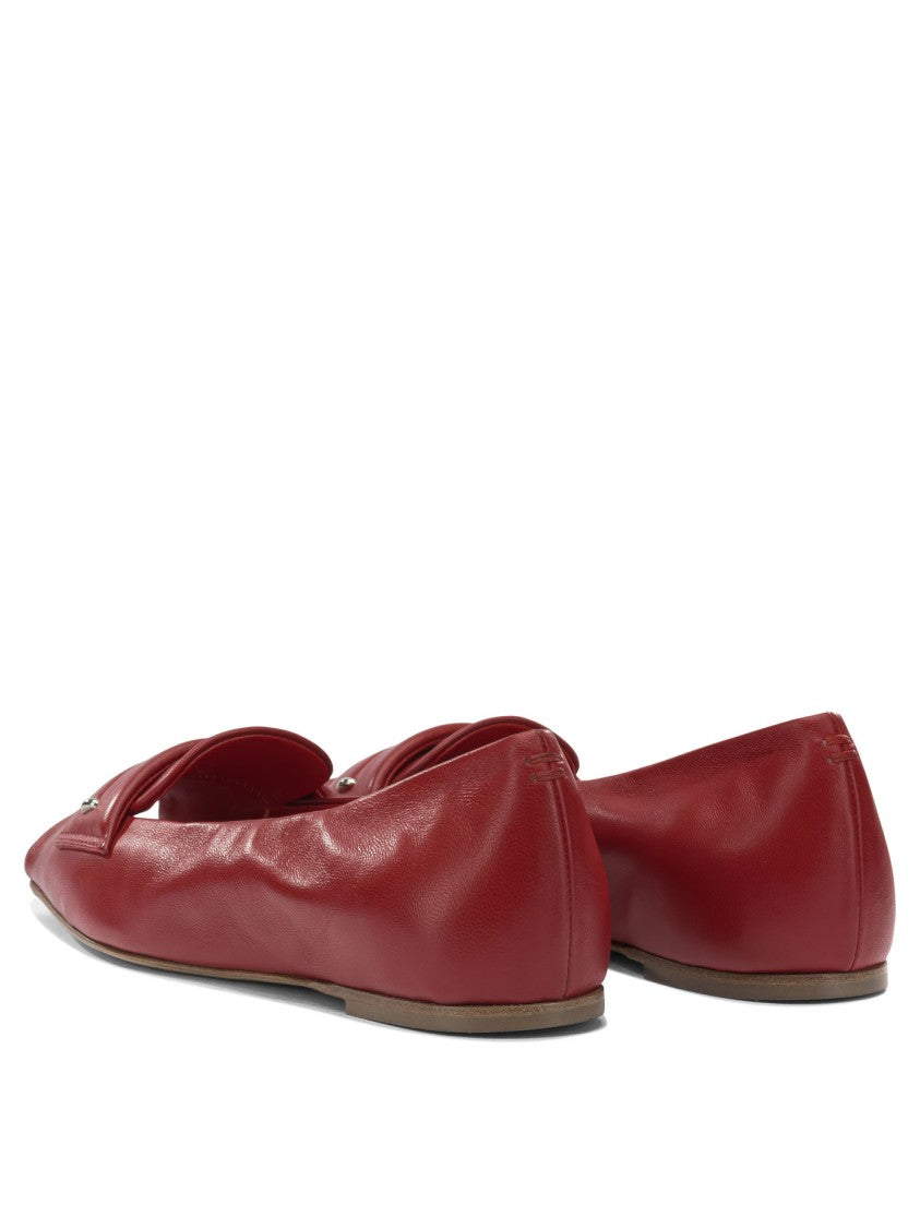 Halmanera Pointed Toe Red Leather Halmanera Loafers