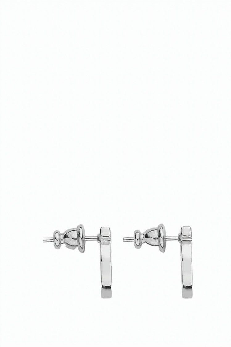 Salvatore Ferragamo Polished Brass Stud Earrings With Oval Design