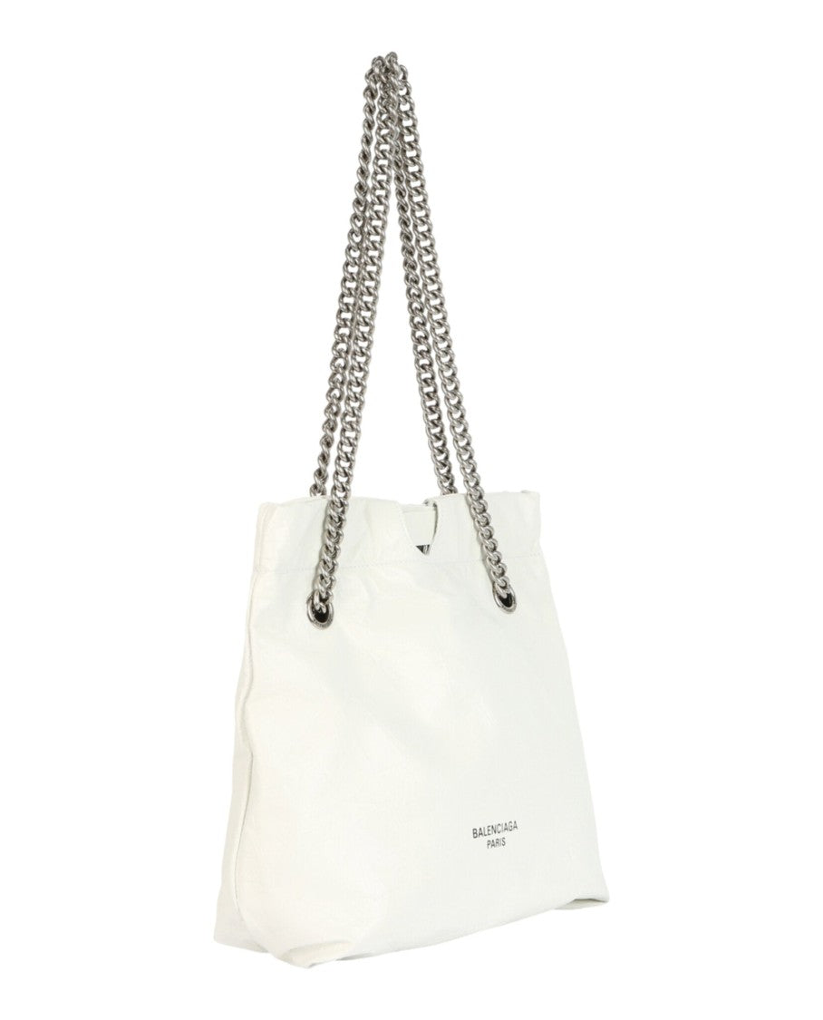Balenciaga Smooth Calfskin Leather Small Tote Bag With Drawstring Closure