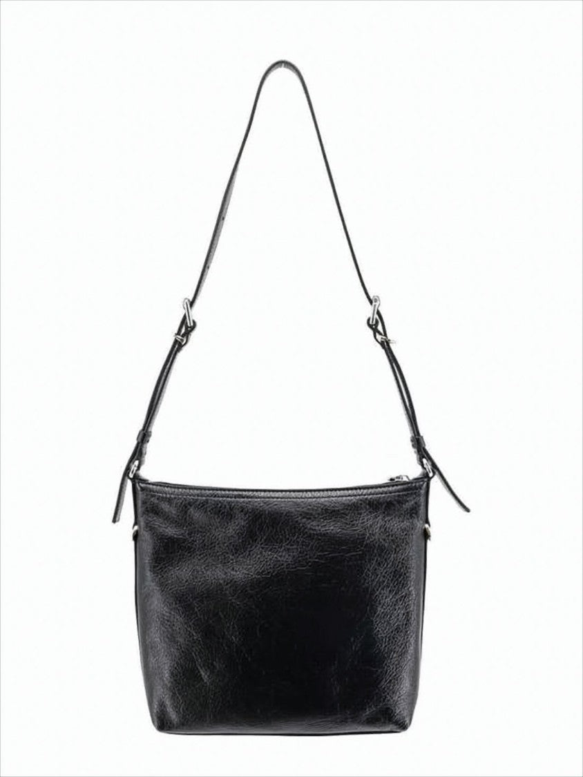 Givenchy Rectangular Black Leather Shoulder Bag With Adjustable Strap