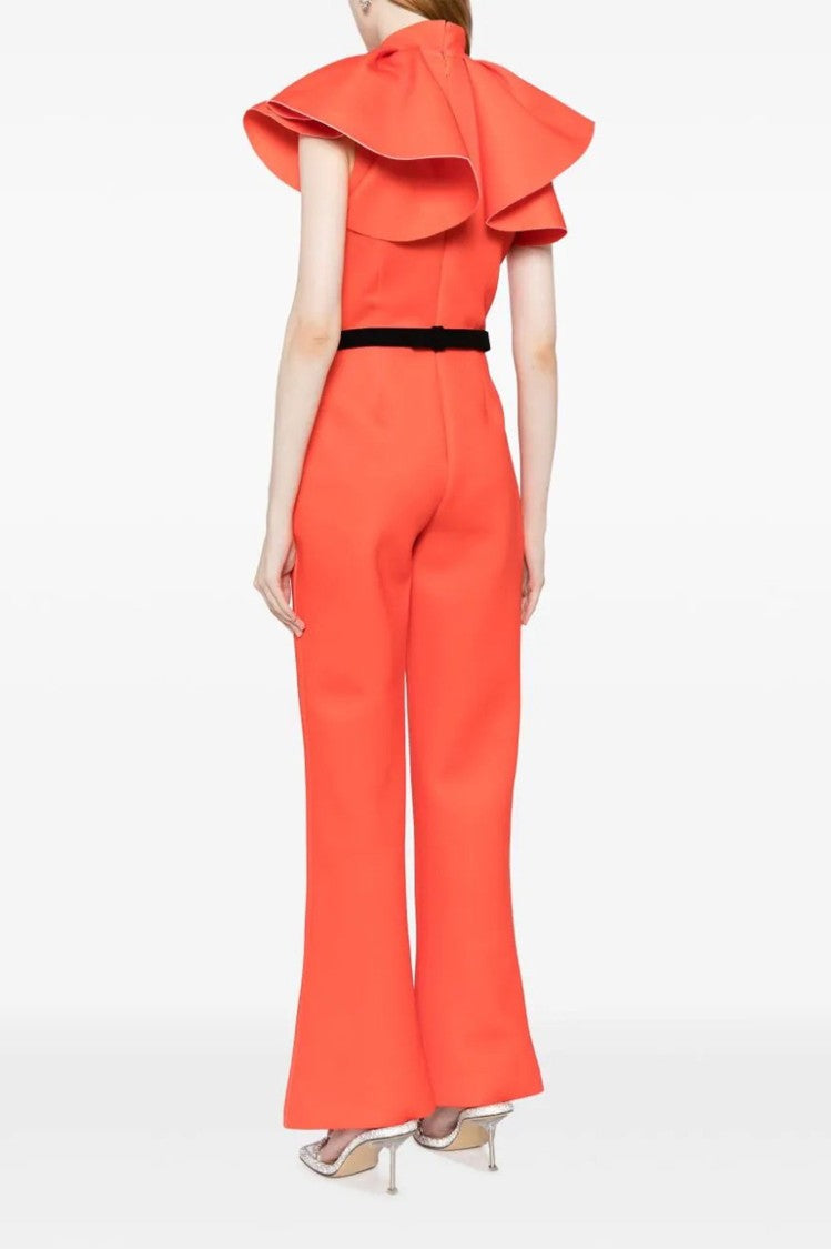 Saiid Kobeisy Ruffled Detail Belted Jumpsuit