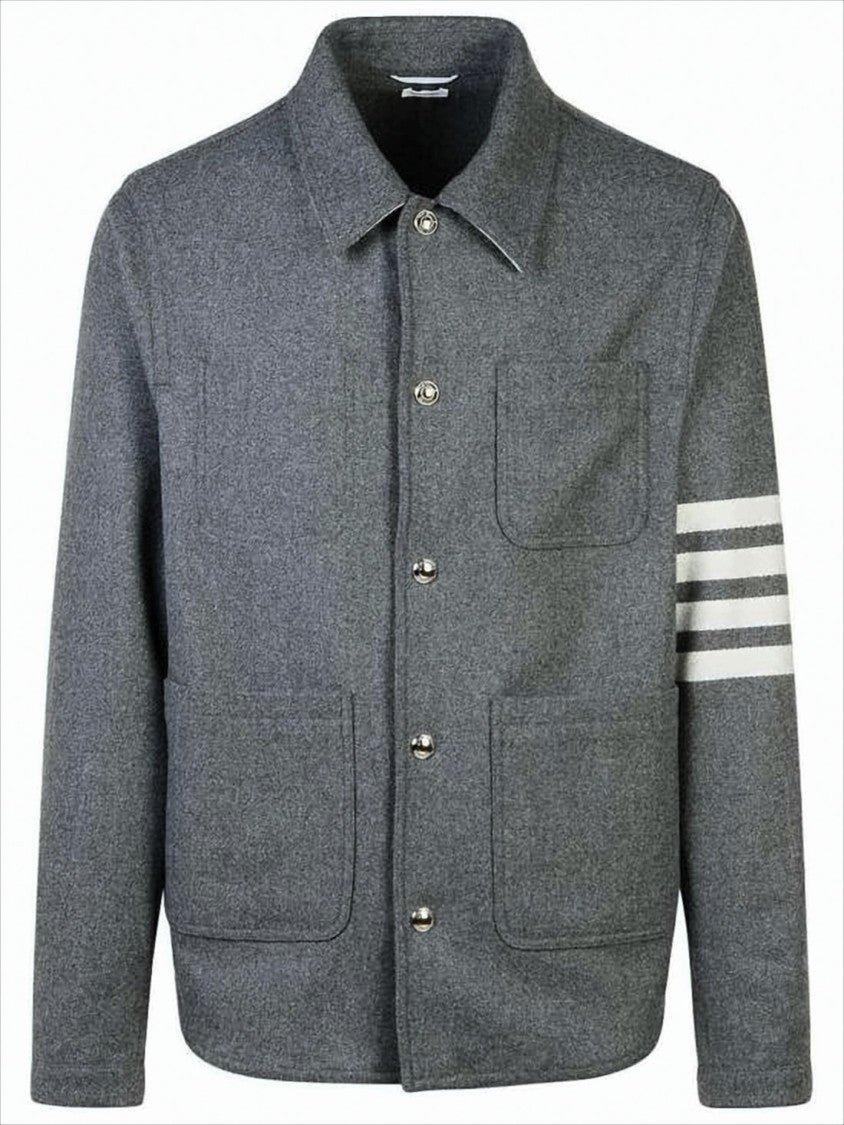 Thom Browne Tailored Medium Grey Wool And Cashmere Jacket