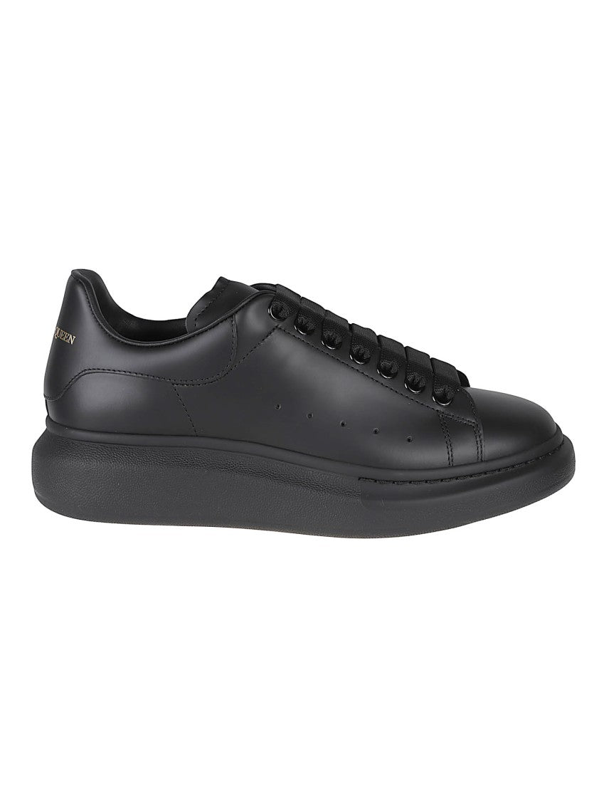 Alexander Mcqueen Black Calf Leather Oversize Sneakers