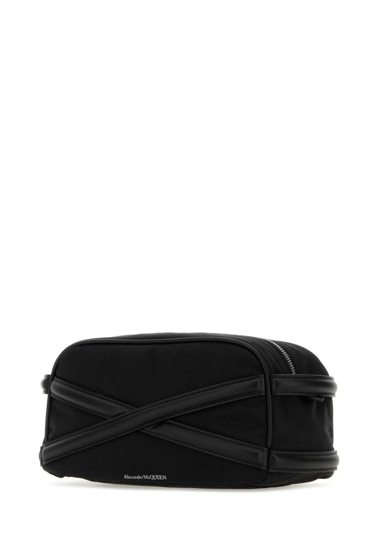 Alexander Mcqueen Black Fabric Beauty Case