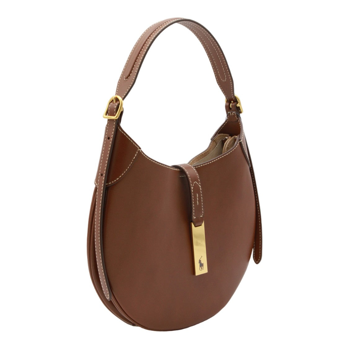 Polo Ralph Lauren Brown Rounded Minimalist Shoulder Bag