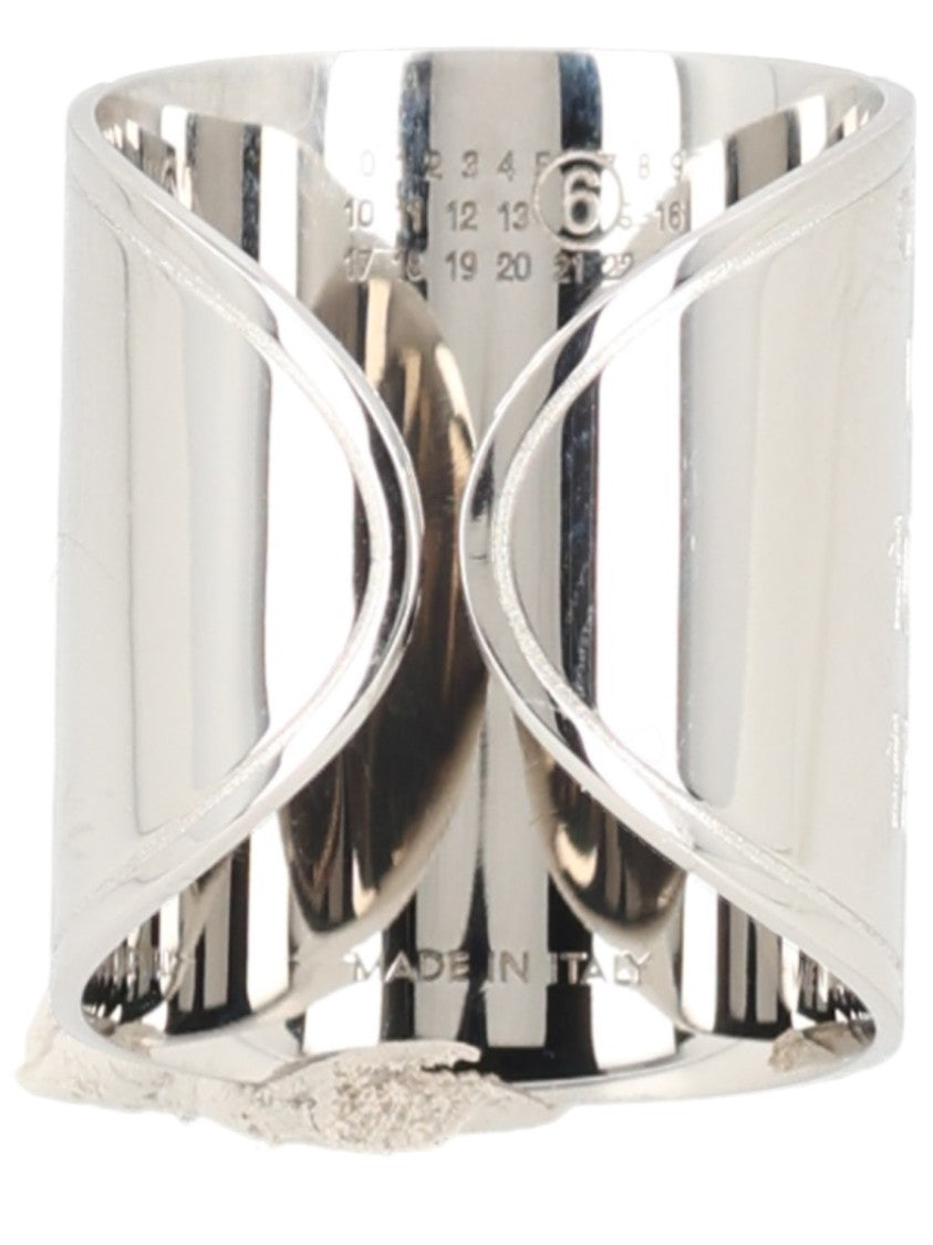 Mm6 By Maison Margiela Reflective Silver Brass Ring