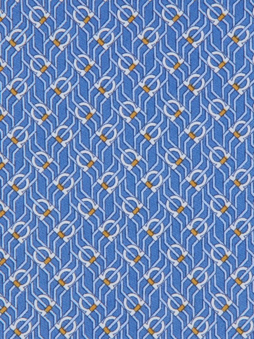 Ferragamo Geometric Patterned Tie With Tetris-Inspired Design