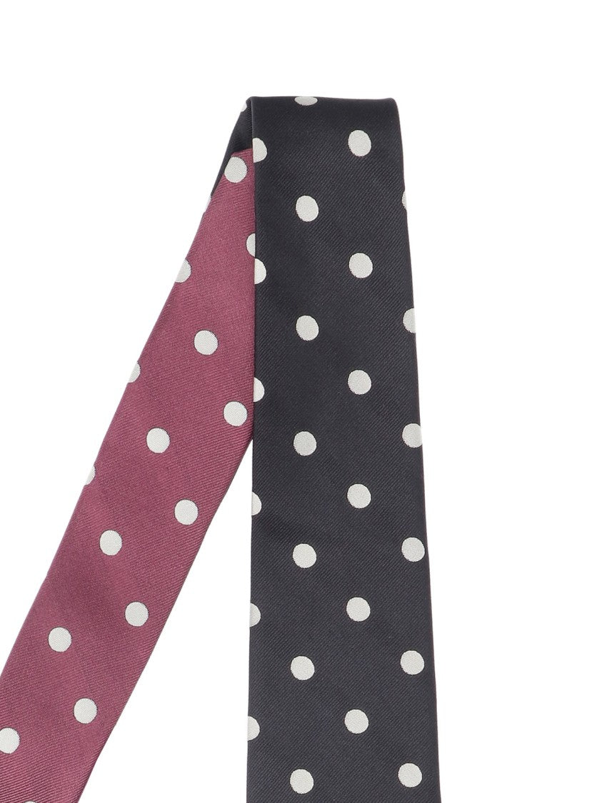 Paul Smith Black Silk White Polka Dot Tie