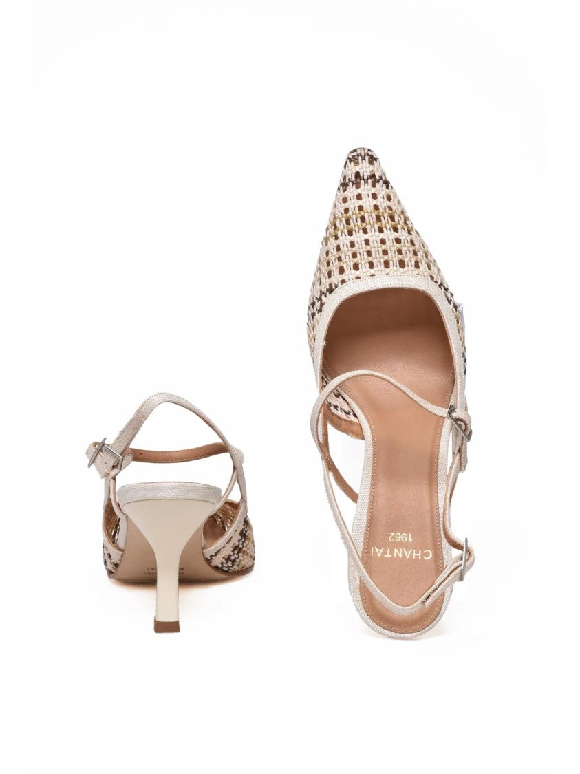 Chantal White Other Fibers Rafia Pump