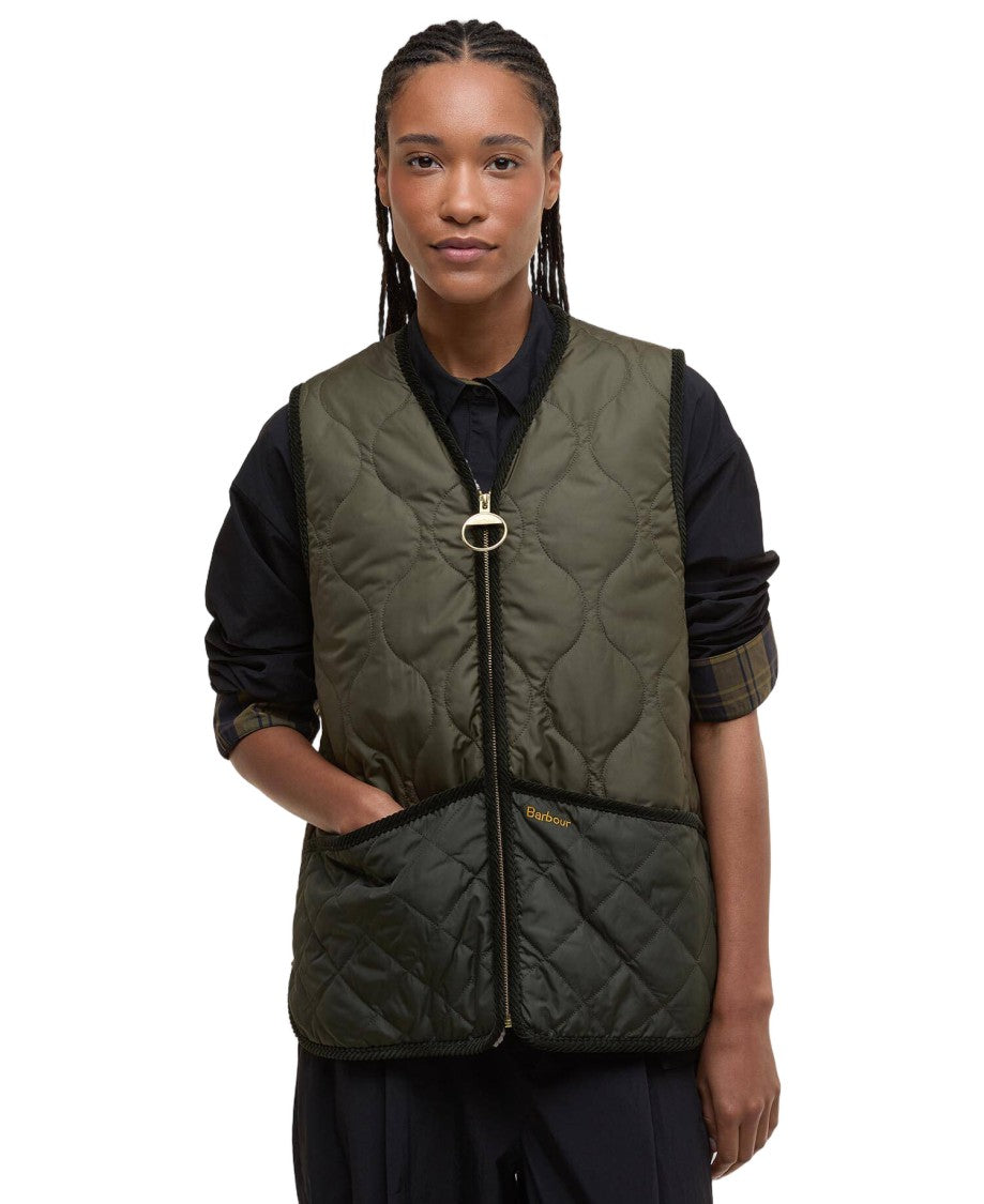 Barbour Quilted Green Sleeveless Vest