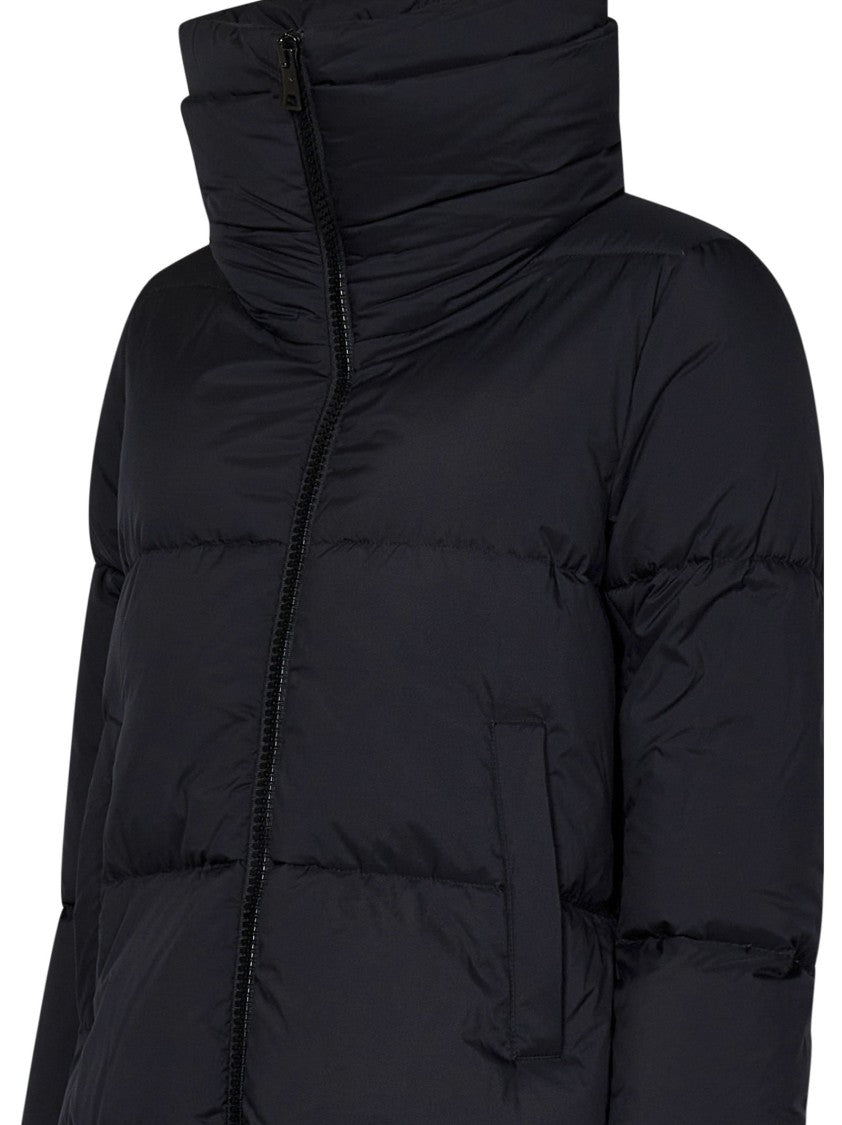 Herno Cape-Style Midi Down Jacket Funnel Collar