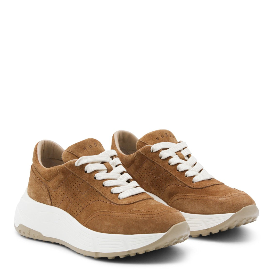 Hogan Brown Leather Sneakers