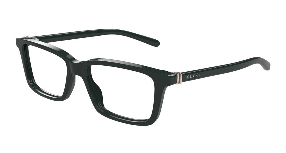 Gucci Green Metallic Accents Bold Square Eyeglasses