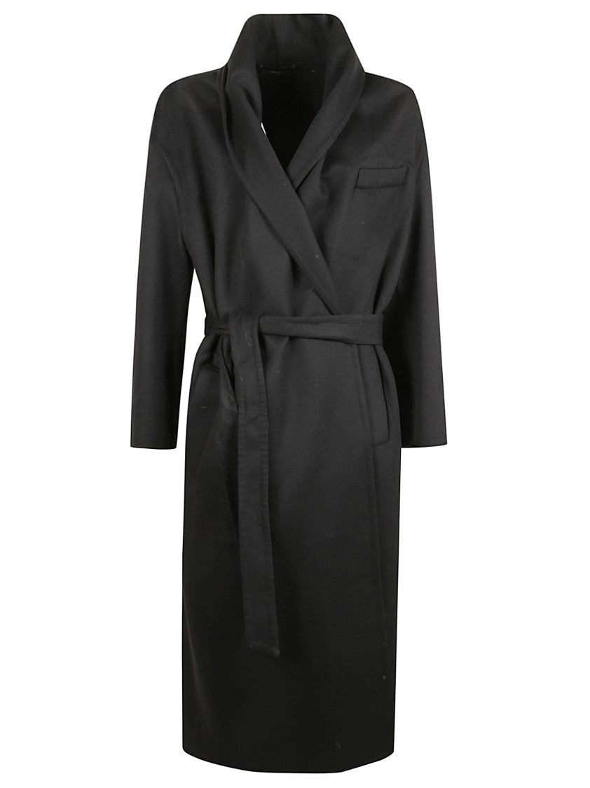 Tom Ford Unstructured Shawl Collar Coat In Double Wool