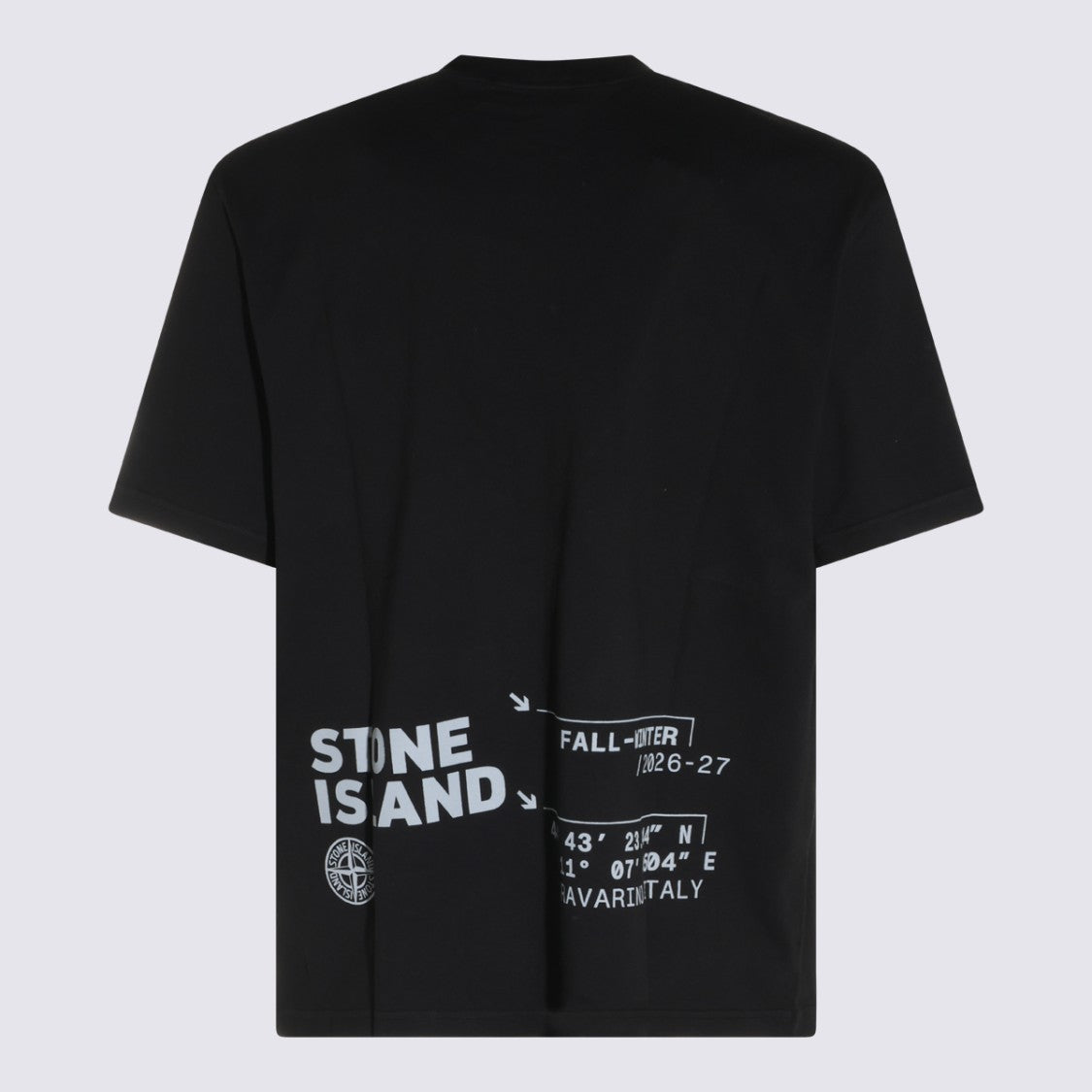 Stone Island Short-Sleeve Black T-Shirt With Graphic Detail