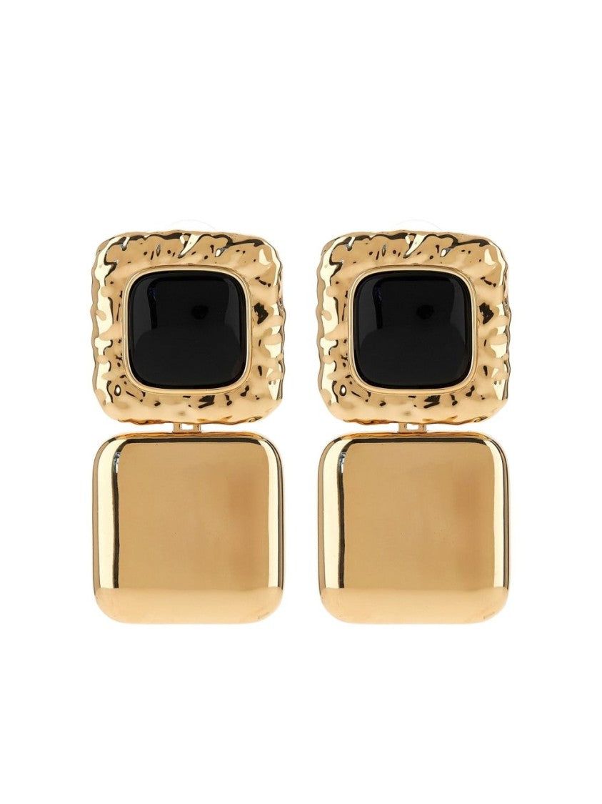 Self-Portrait Bold Geometric Gold-Toned Brass Earrings