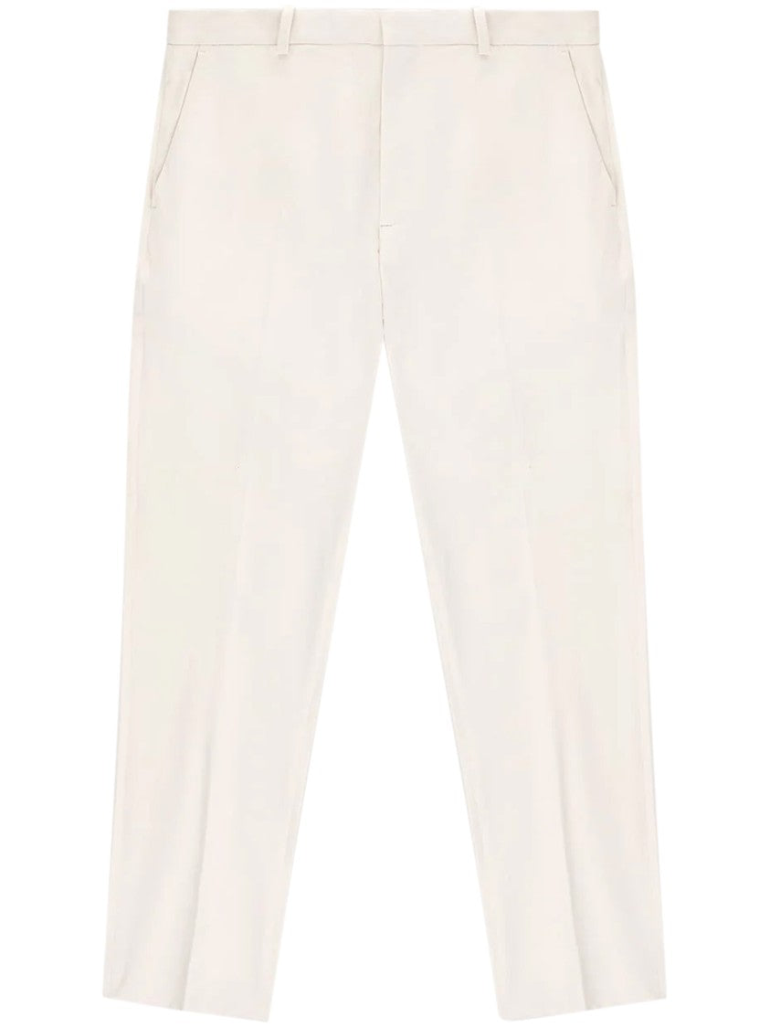 Circolo 1901 Tailored White Trousers With Straight Leg Cut