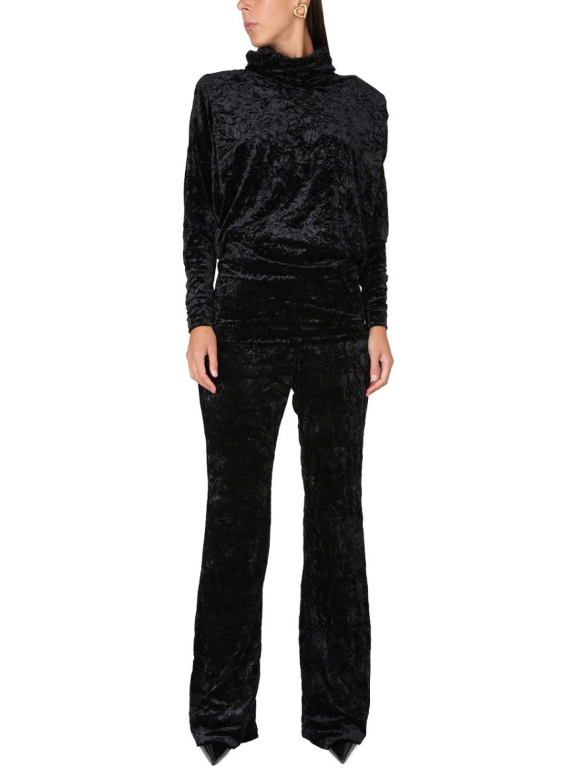 Saint Laurent Relaxed Wide-Leg Pants With Elastic Waistband