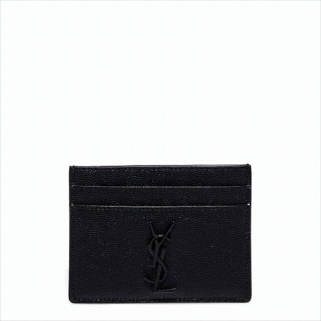 Saint Laurent Textured Calf Leather Card Wallet With Multiple Slots