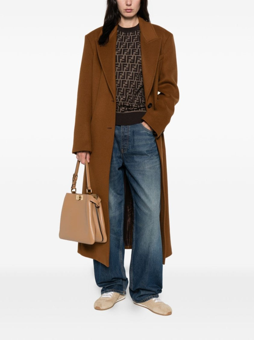 Fendi Multicolor Geometric Pattern Crew Neck Sweater