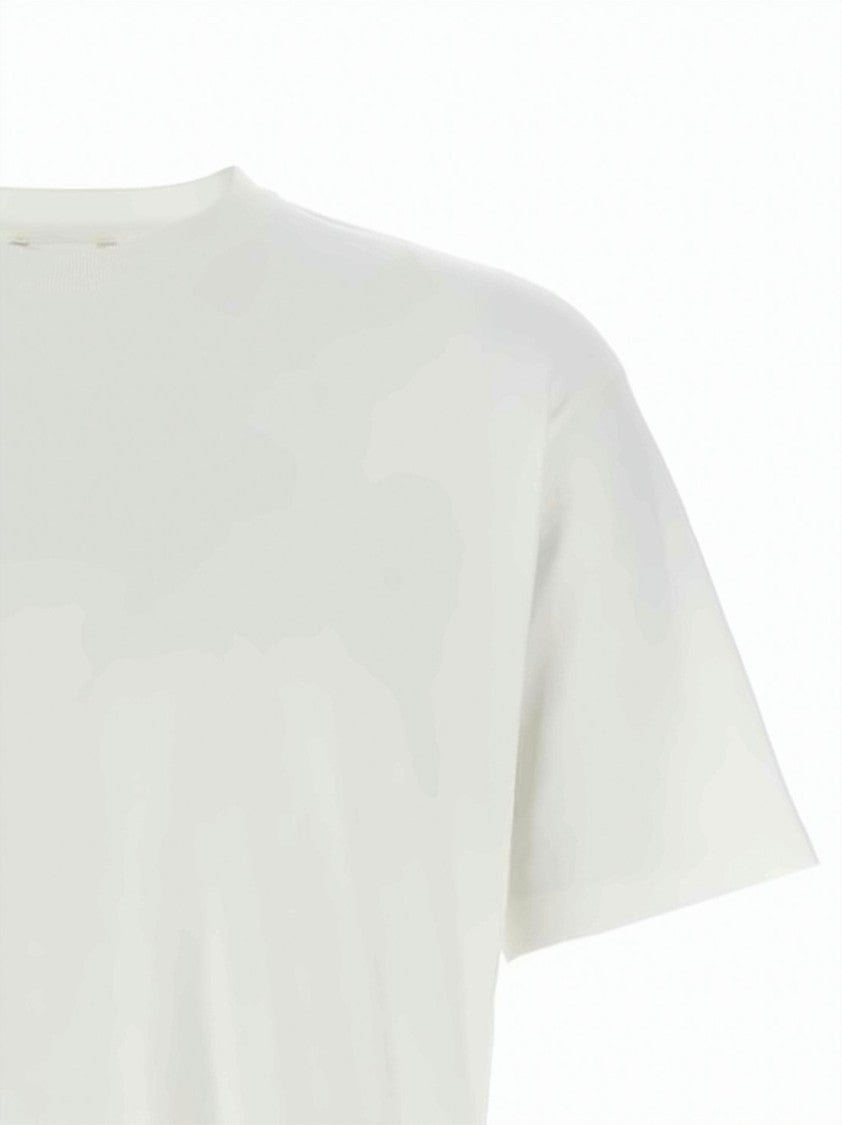 Auralee Boxy Fit White Cotton T-Shirt With Classic Crew Neckline