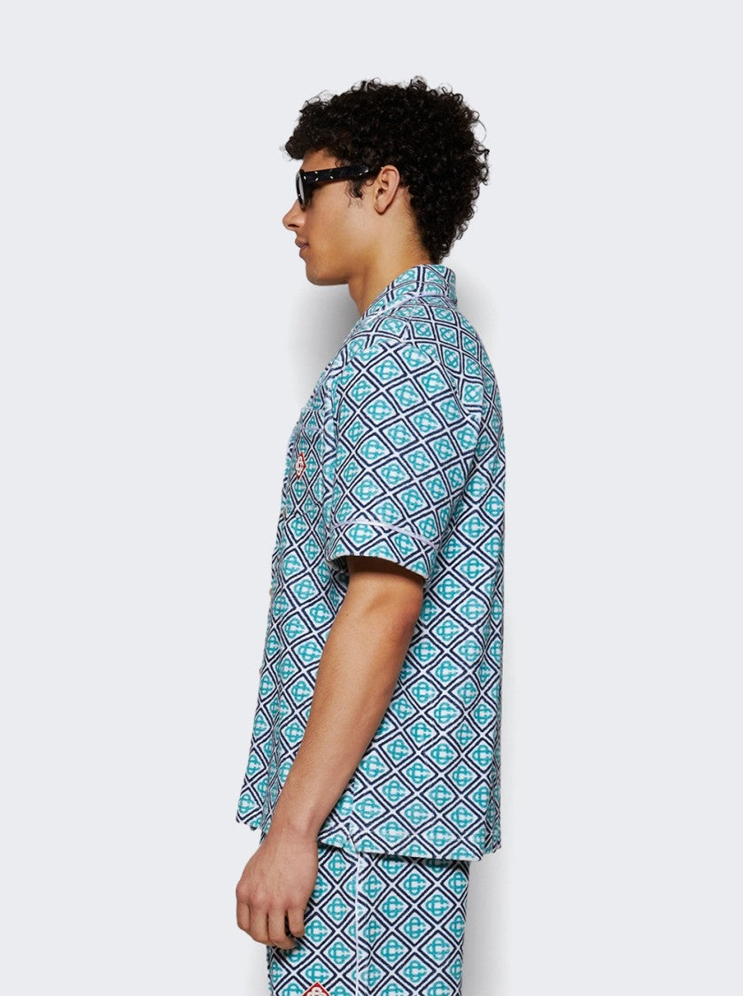 Casablanca Monogram Towelling Shirt Blue