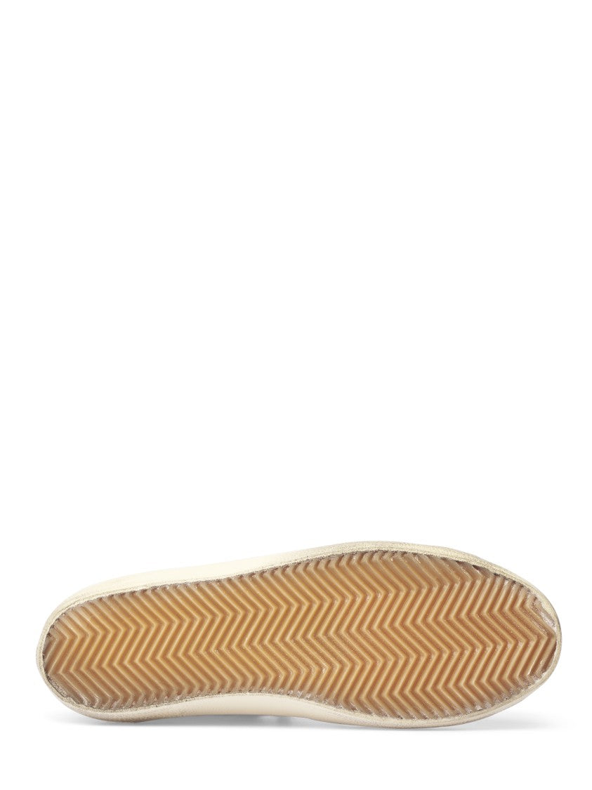 Golden Goose Distressed Leather Sneakers With Suede Star And Leopard Print Collar
