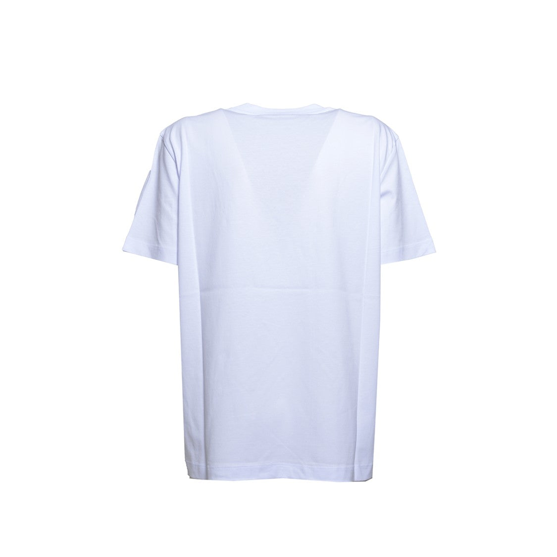 Msgm White Cotton T-Shirt With Logo Embroidery