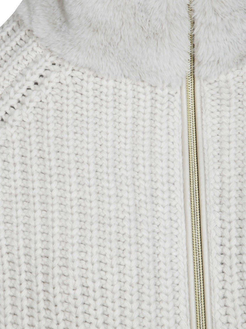 Herno Chunky Knit Faux Fur Jacket