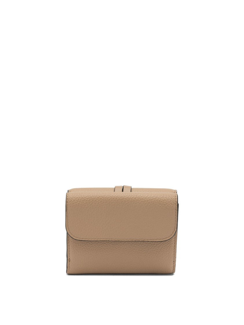 Chloé Textured Leather Wallet With Gold-Tone Accents