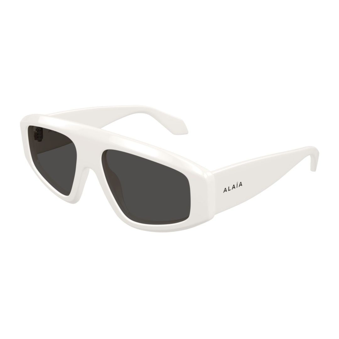 Azzedine Alaïa Aa0092s Oversized Rectangular Sunglasses In Glossy White Finish