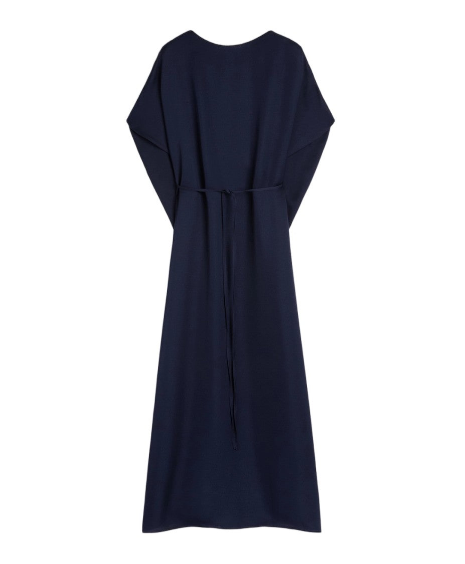 Momonì Cape-Inspired V-Neck Viscose Cady Maxi Dress