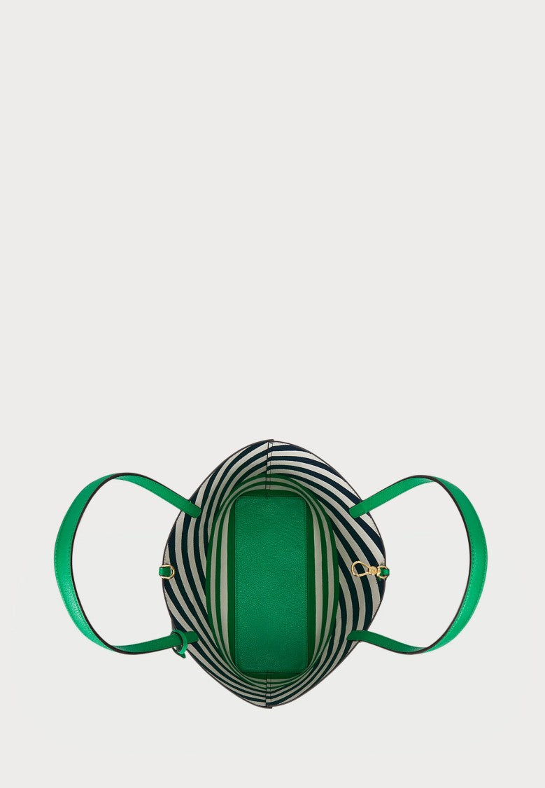 Lauren Ralph Lauren Green Reversible Polyurethane Tote Bag