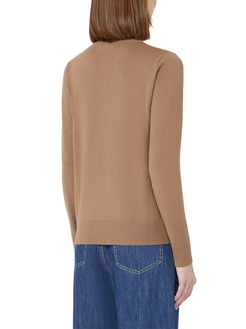 Max Mara V-Neck Wool Sweater With Ribbed Detailing