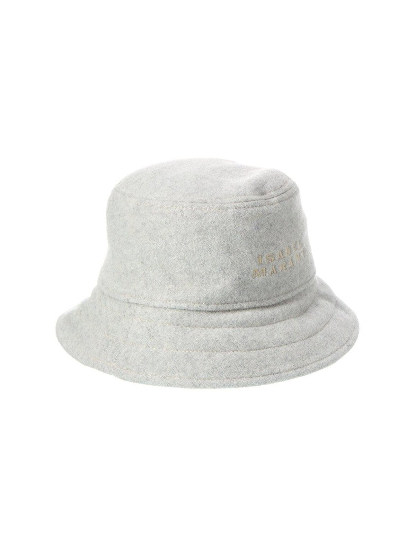 Isabel Marant Giorgia Wool Felt Logo Bucket Hat