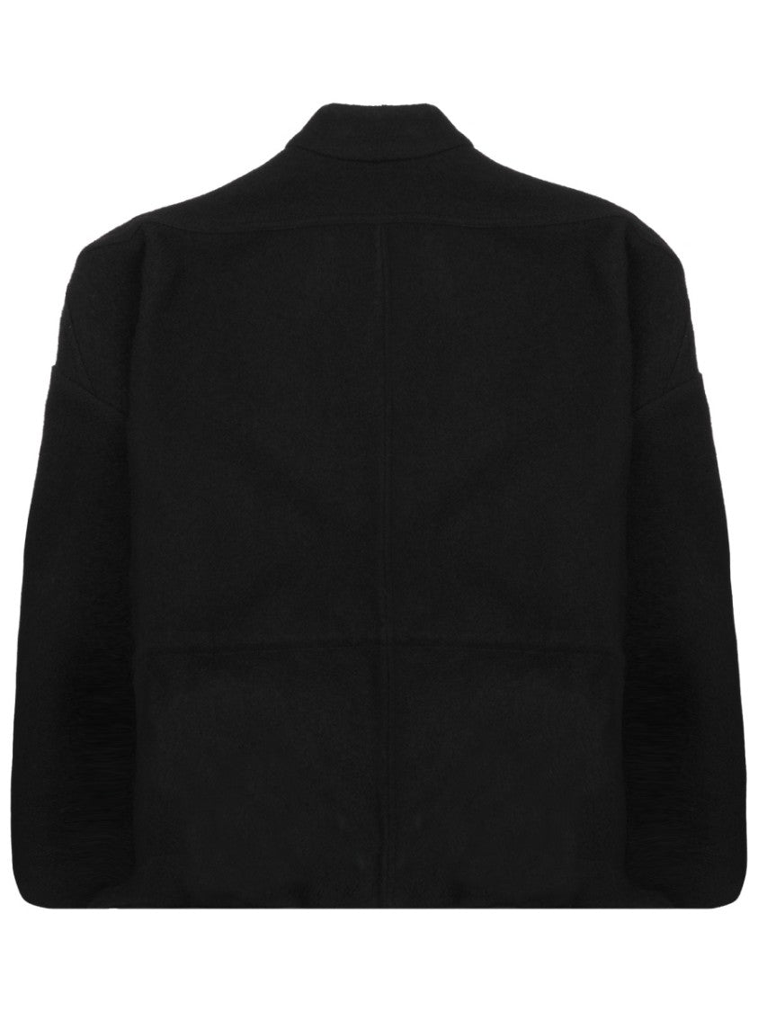 Rick Owens Sail Boxy Cropped Drawstring New Wool Jacket