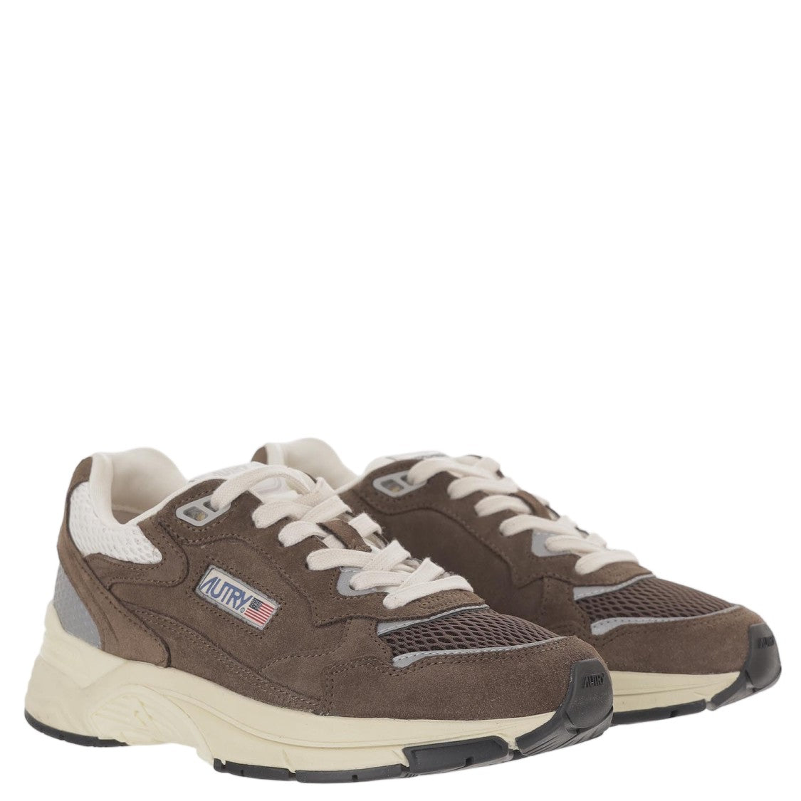 Autry Brown Suede Mesh Terry Sneakers