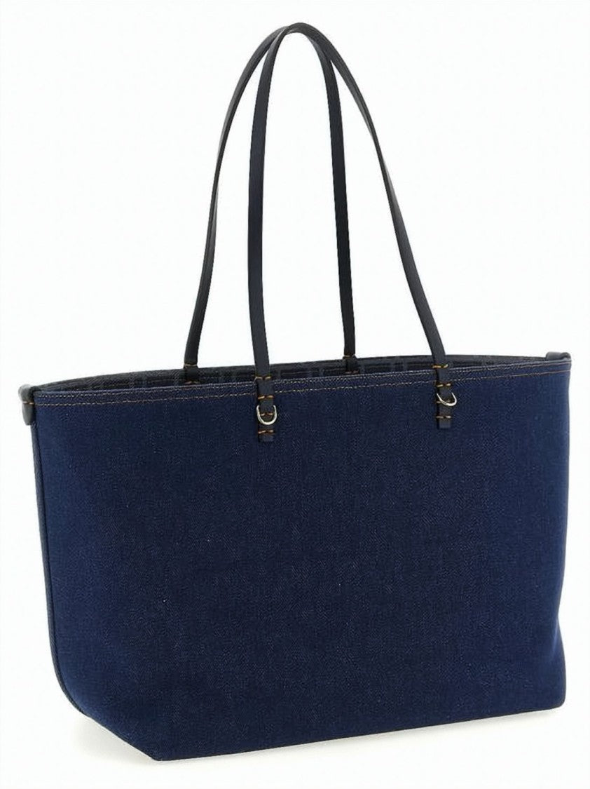 Fendi Monogram-Pattern Calf Leather Fabric Tote Bag
