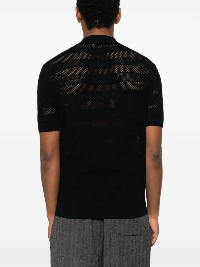 Dries Van Noten Navy Blue Short Sleeve Polo Shirt