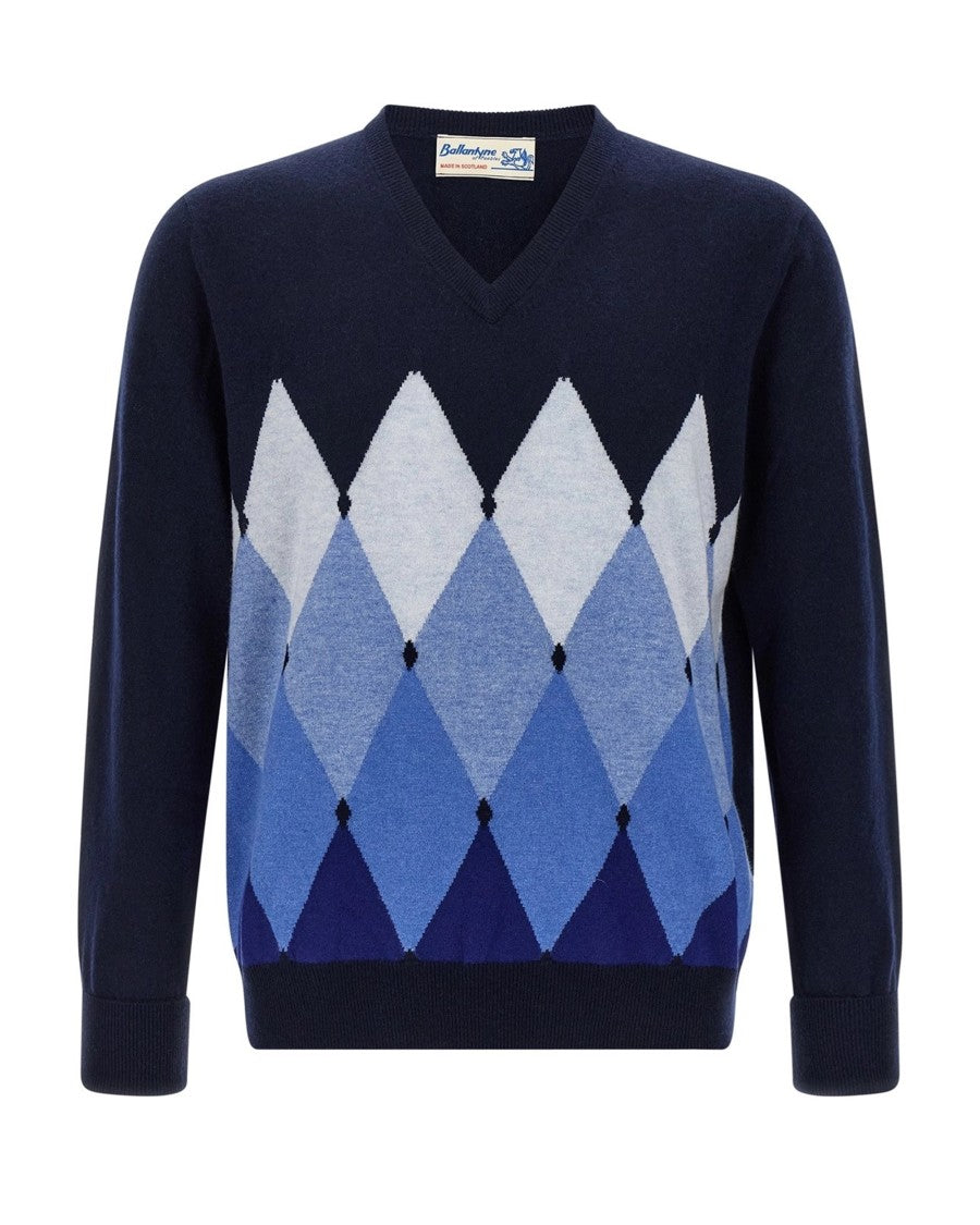 Ballantyne Cashmere Sweater With Diamond Pattern