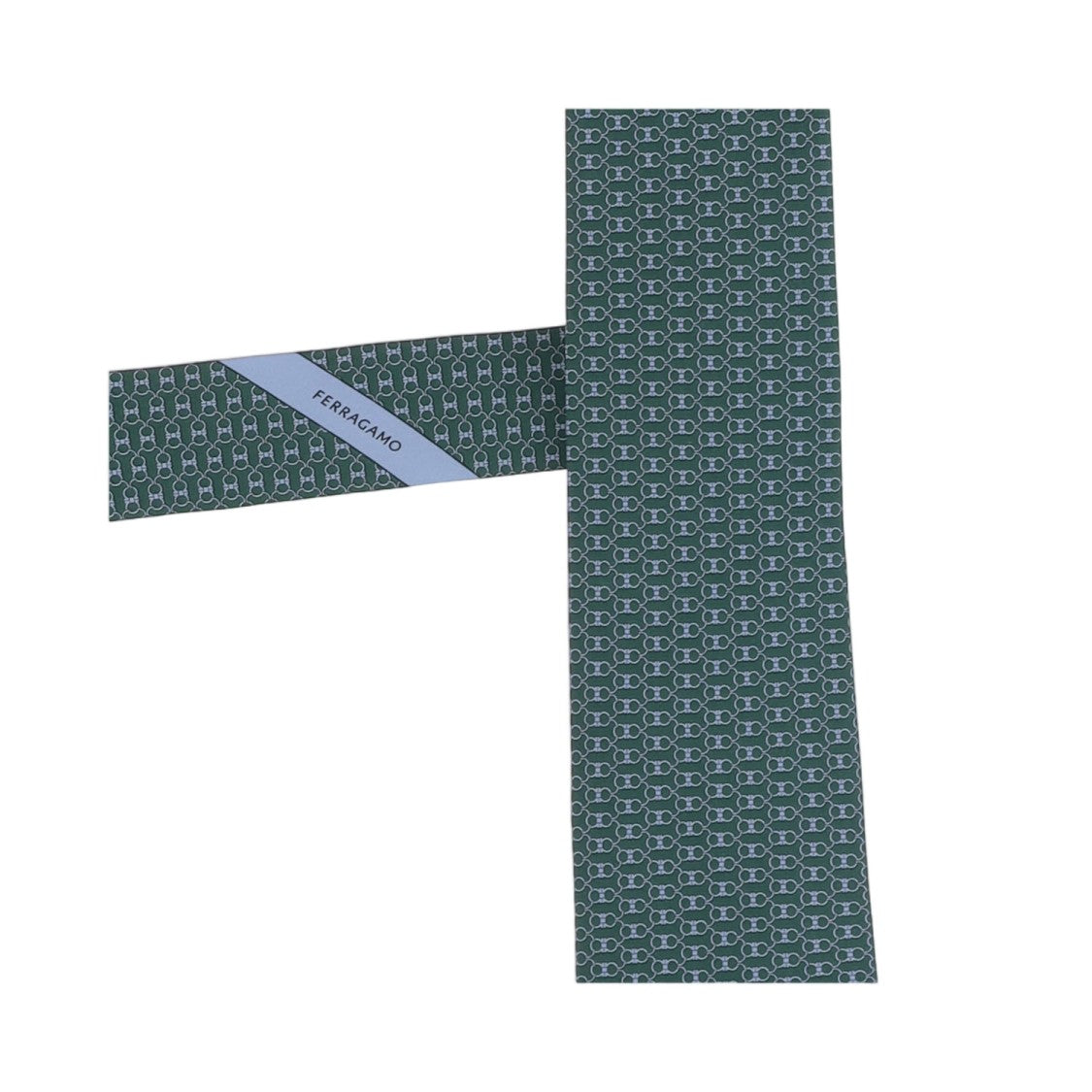 Salvatore Ferragamo Green Patterned Silk Tie