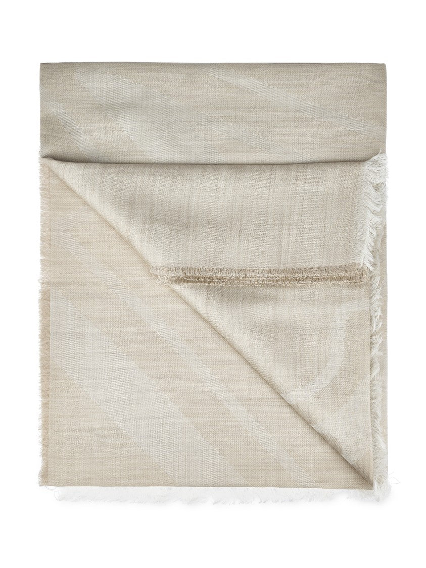 Max Mara Soft Fringe Scarf With Delicate Pattern
