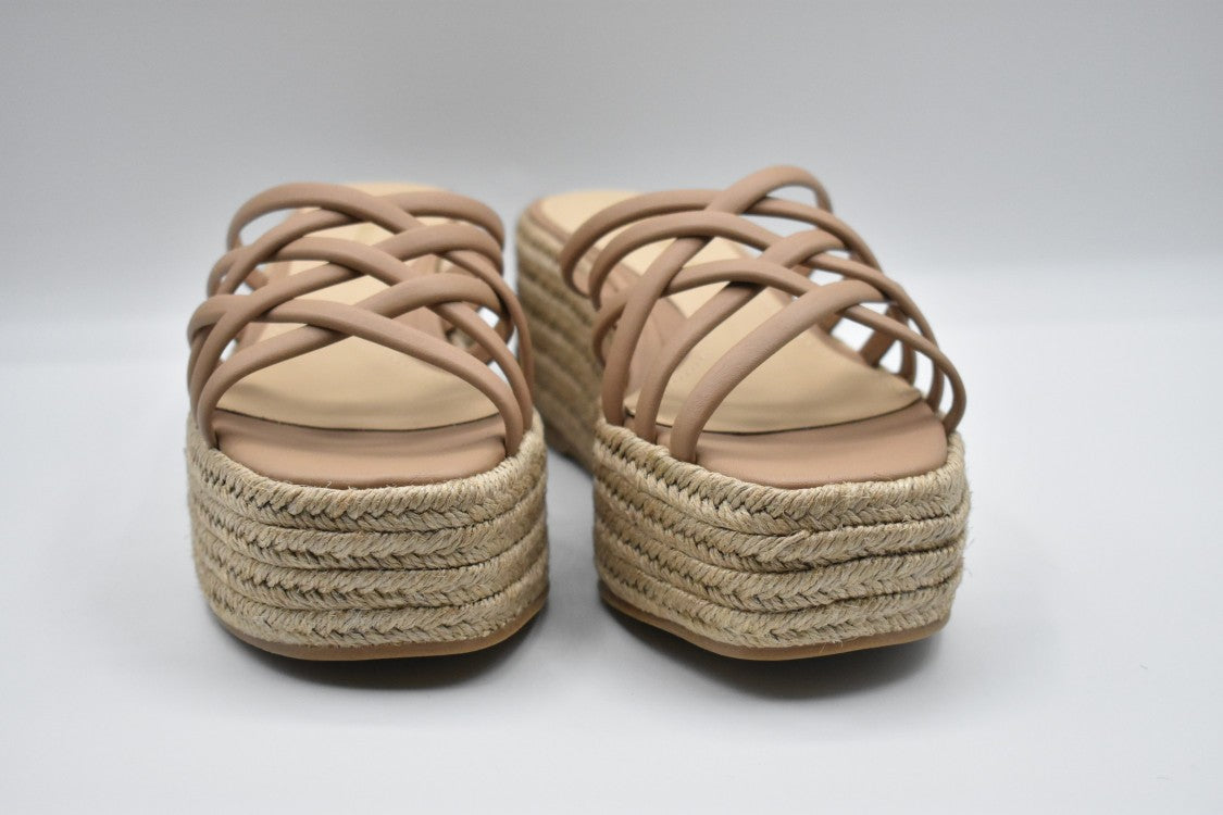 Paloma Barceló Woven Platform Slide Sandals With Strappy Design